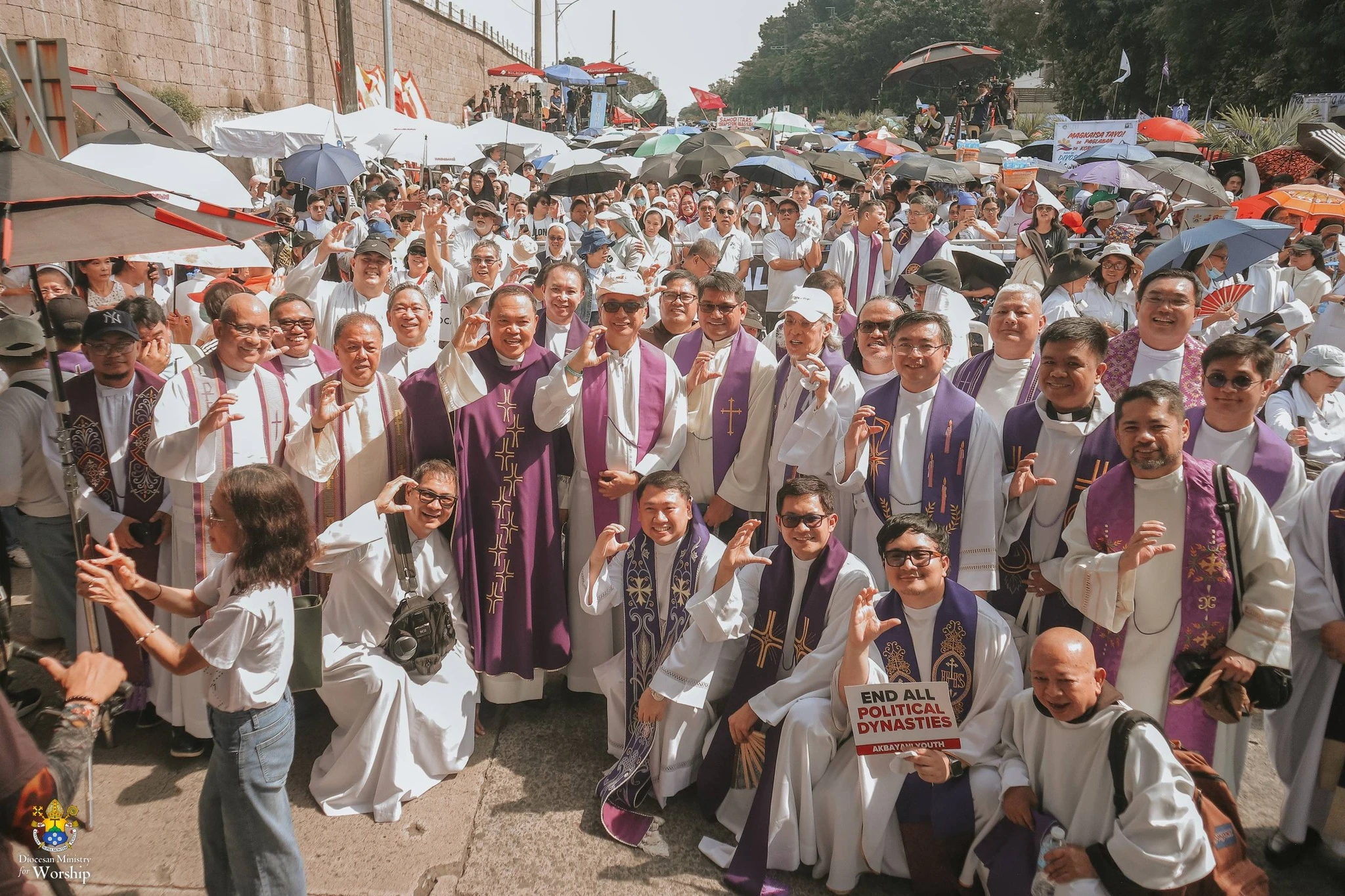 Protesters, including priests and seminarians, gather for a rally against corruption in Manila on Nov. 30, 2025. Credit: Santosh Digal
