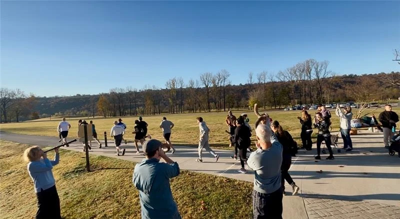 Runners at the 5K for the Living Wall: Monument to the Unborn on Nov. 22, 2025, at Two Rivers Park in Little Rock, Arkansas. Credit: Photo courtesy of Lakey Goff
