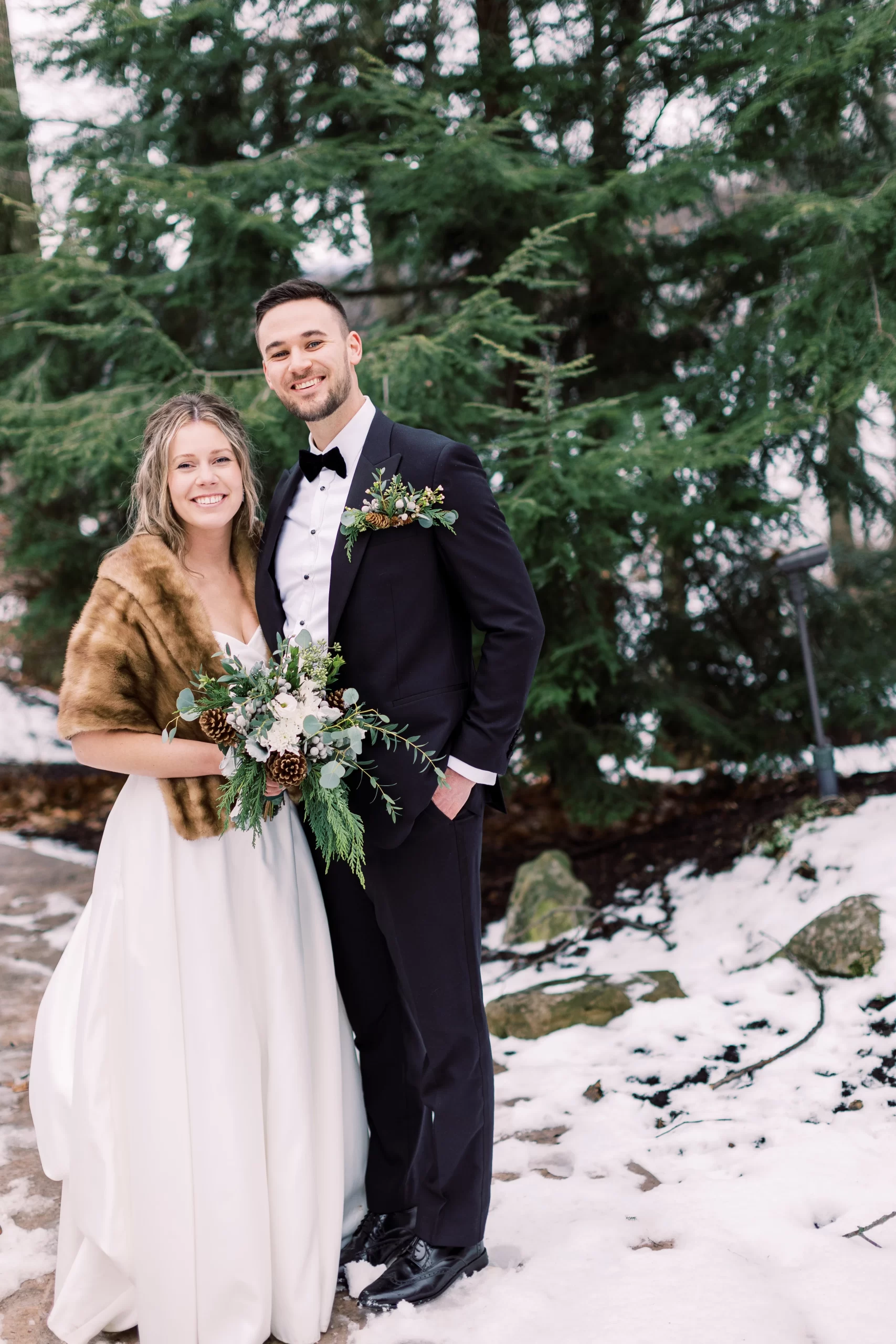 Kendra and Joe Beigel, Life-Giving Wounds alumni, smile for the camera after their wedding on Jan. 18, 2025, in Steubenville, Ohio. Credit: Photo courtesy of Caitlin Renn Photography