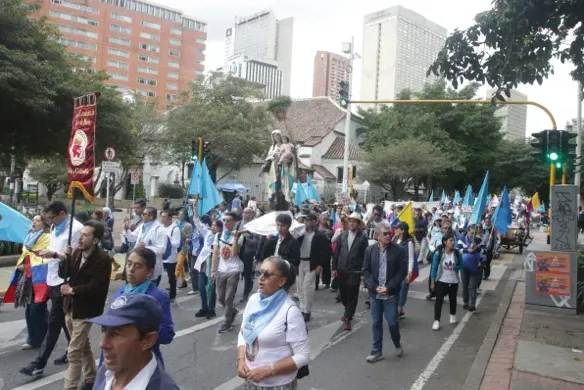 In the country's capital city, pro-life Colombians march from the National Park to Plaza Bolívar on May 4, 2024. Credit: Eduardo Berdejo / ACI Prensa
