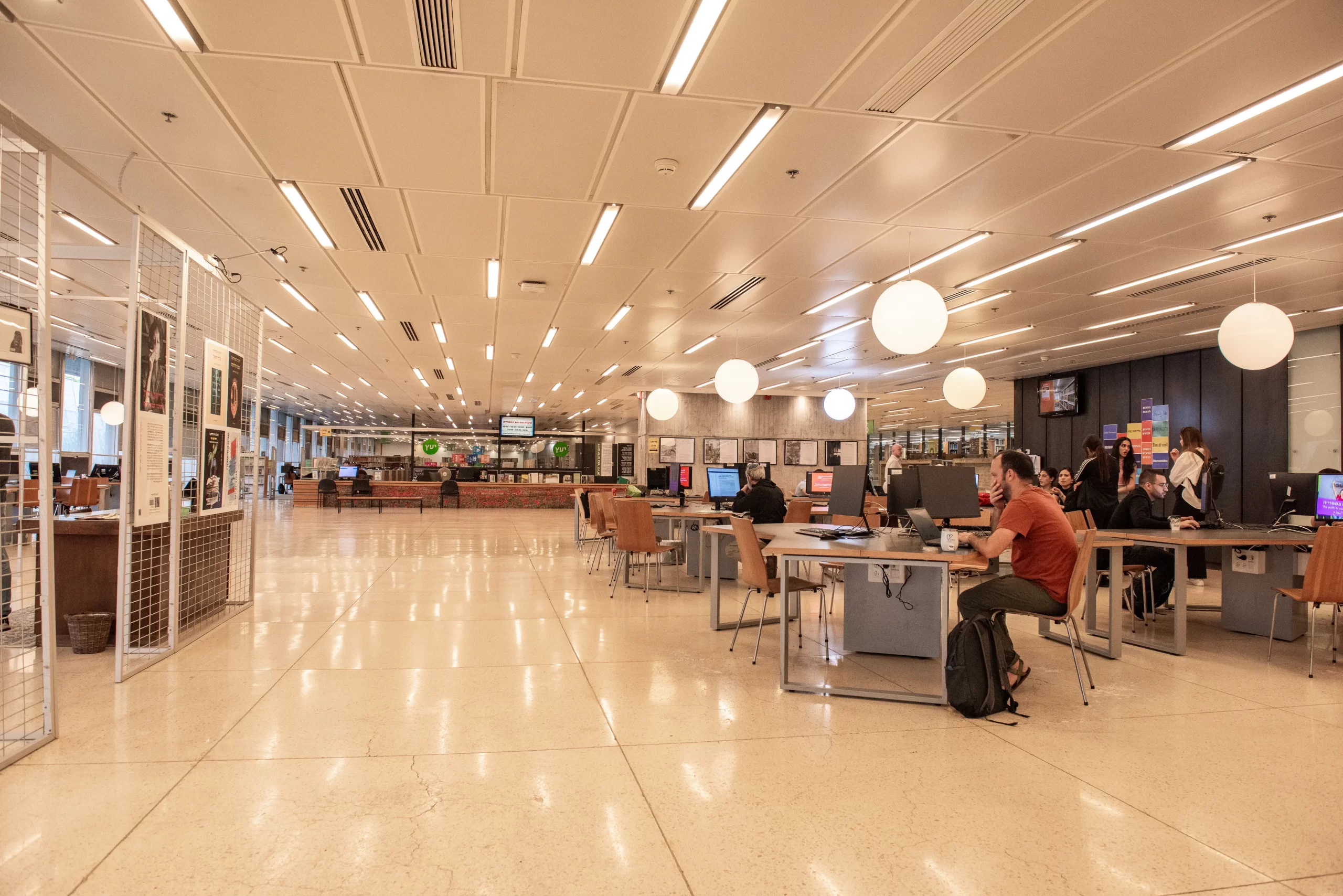 The University of Haifa's library, named after Younes and Soraya Nazarian, is one of the largest academic libraries in Israel and one of the most progressive Israeli libraries in the realm of services, technology, and library information systems. Credit: Marinella Bandini