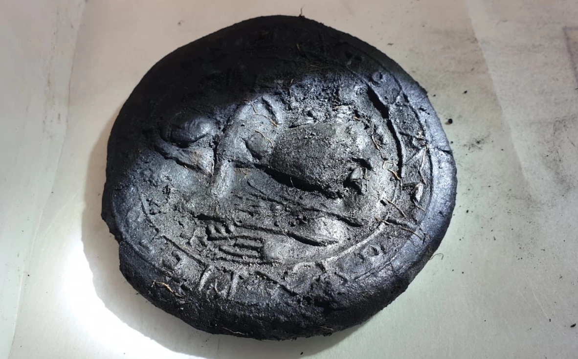 One of the loaves depicts the figure of Jesus Christ accompanied by the Greek inscription "With our gratitude to the Blessed Jesus." Credit: Photo courtesy of Karaman Governorship
