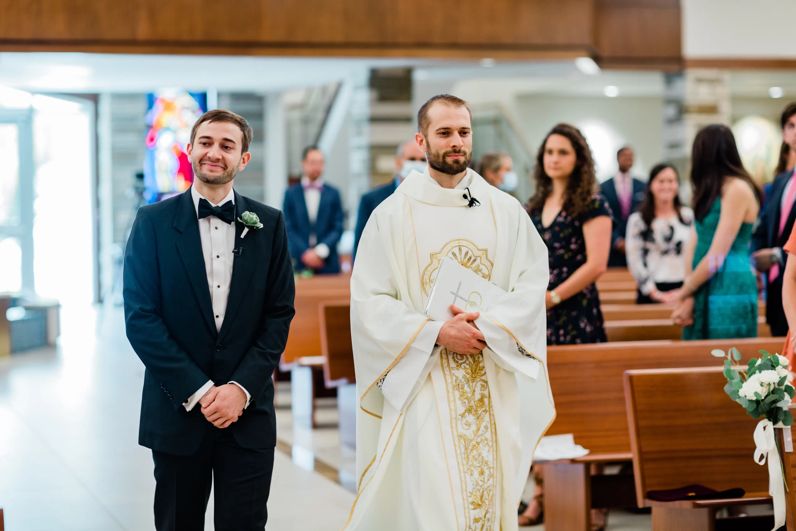 Father Ryan Stawaisz and his brother Ross on the day of Ross' wedding. Credit: Dreamy Elk Photography