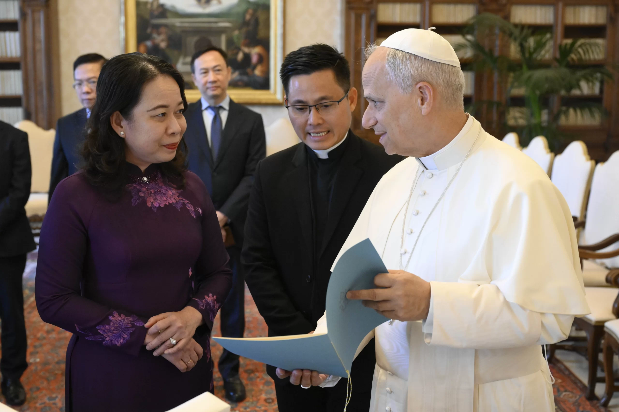 Pope Leo XIV meets with Vietnam Vice President Vo Thi Anh Xuan on June 30, 2025, at the Vatican. Credit: Vatican Media