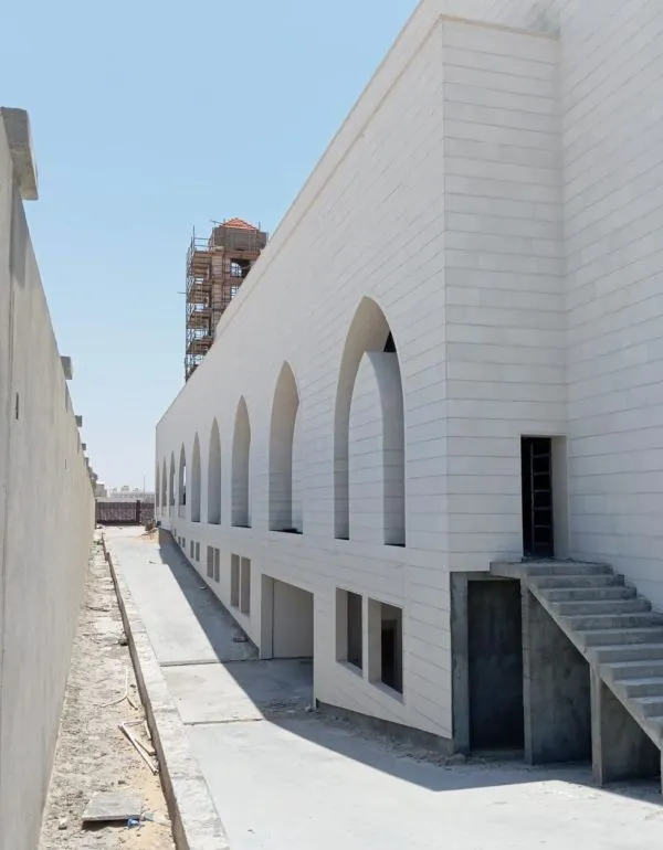 Ongoing construction work on St. Charbel’s Maronite Church in Doha, Qatar, in April 2024. Credit: Father Charbel Mhanna