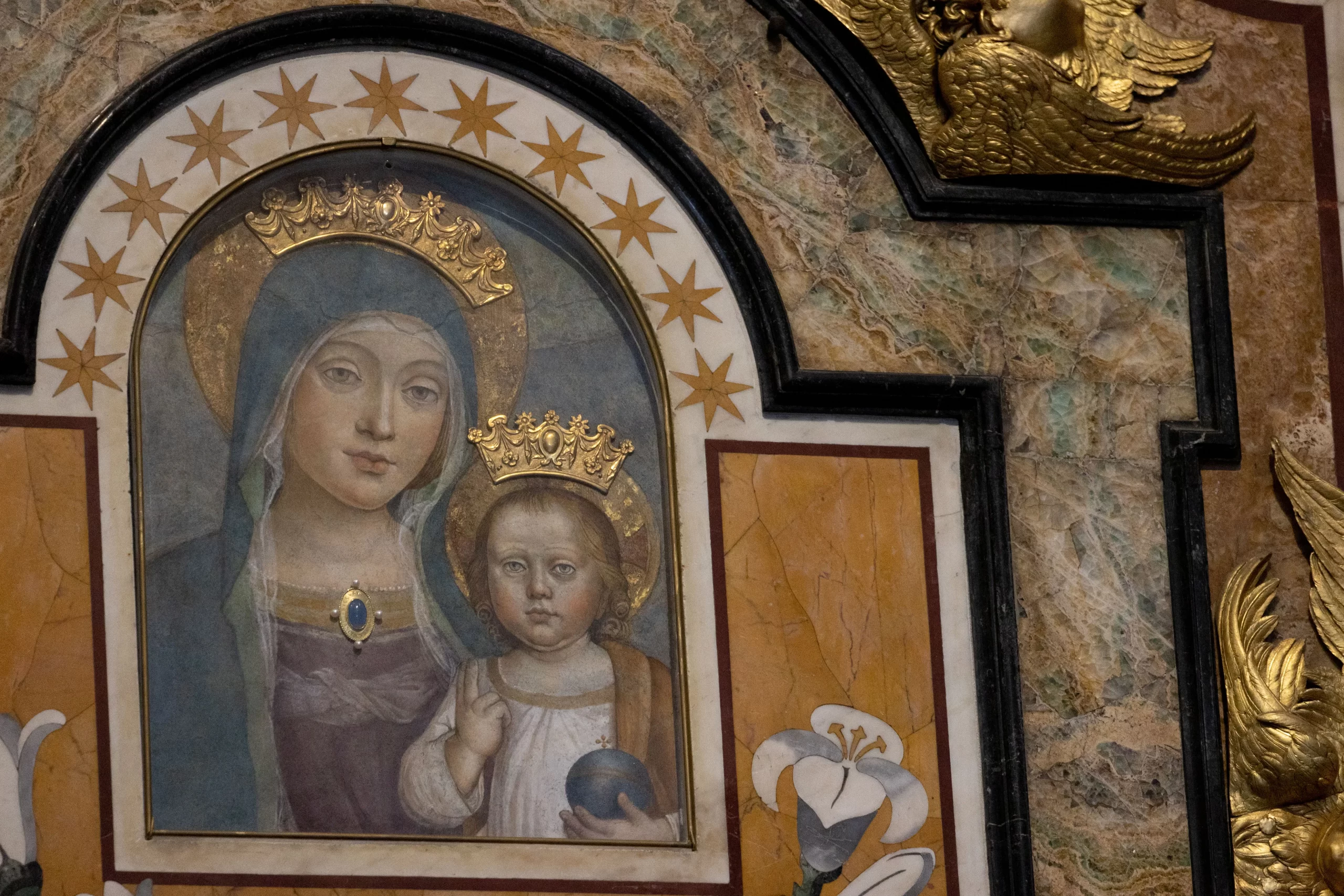 A 12th-century painting on wood titled Our Lady of Perpetual Help in the Gregorian Chapel of St. Peter's Basilica. Daniel Ibañez/CNA