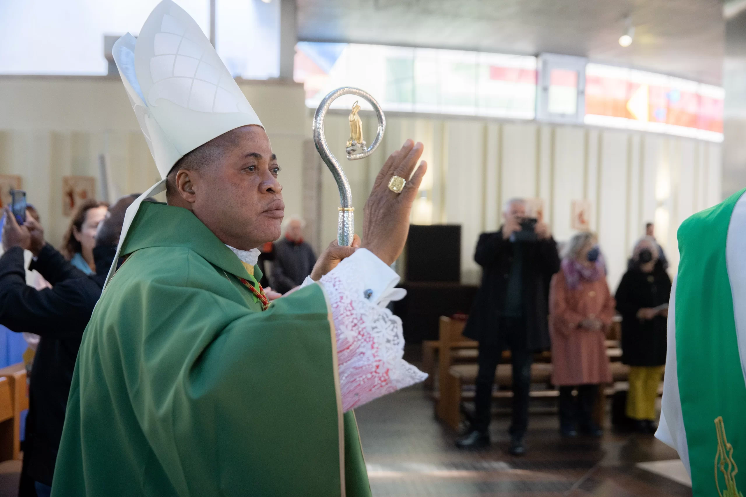 Cardinal Peter Ebere Okpaleke, bishop of the southern Nigerian diocese of Ekwulobia, as he took possession of his titular church in Rome on Feb. 5, 2023. Credit: Daniel Ibanez/CNA