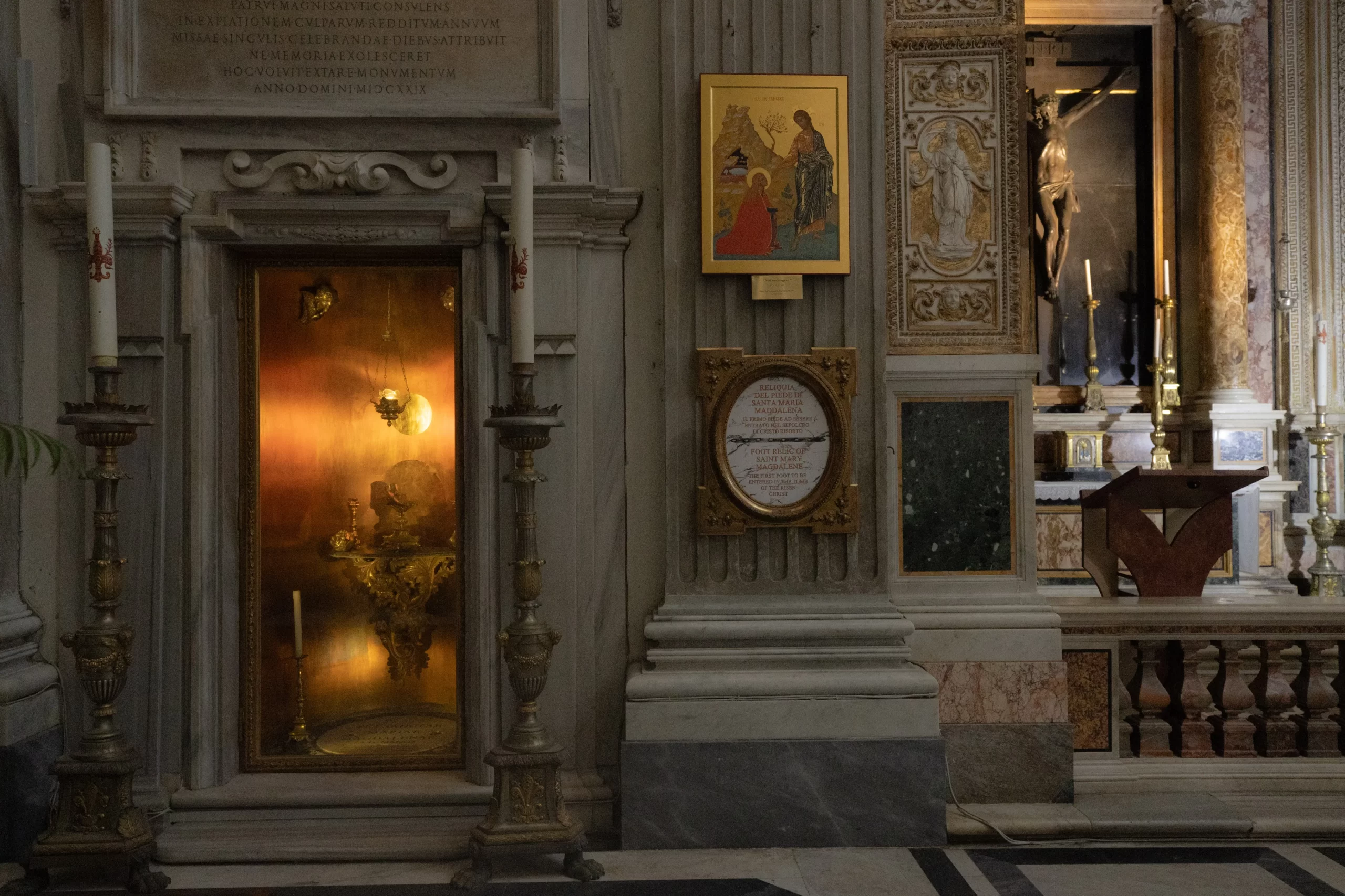 St. Mary Magdelene's relic at the Basilica of St. John the Baptist of the Florentines. Photo credit: Daniel Ibanez/CNA