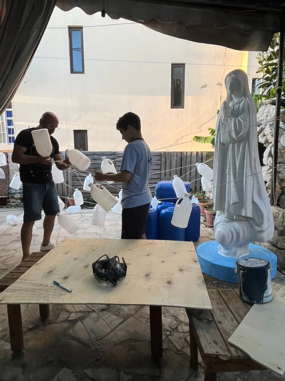 Joe Abdel Sater, a swimming instructor in the seaside town of Bouar, Lebanon, built the world's largest rosary on the ocean. With the help of family and friends, his vision took shape and was launched on May 11, 2024, during the feast of Our Lady of the Seas. Credit: Joe Abdel Sater