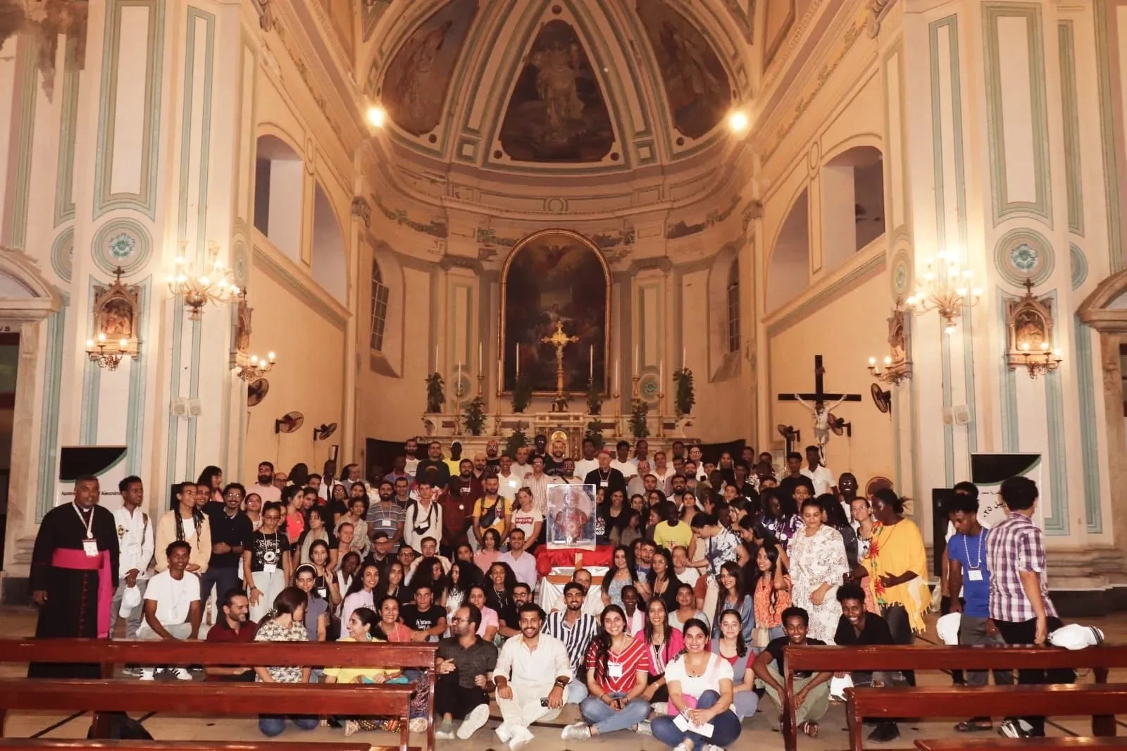 Participants in the August 2025 Catholic Youth Jubilee events in Alexandria, Egypt, organized by the Latin Church there, include youth from various Egyptian governorates as well as others from African and European countries, including a delegation from Como, Italy, who came to assist in organizing the event. Credit: Photo courtesy of the Apostolic Vicariate of the Latins in Egypt