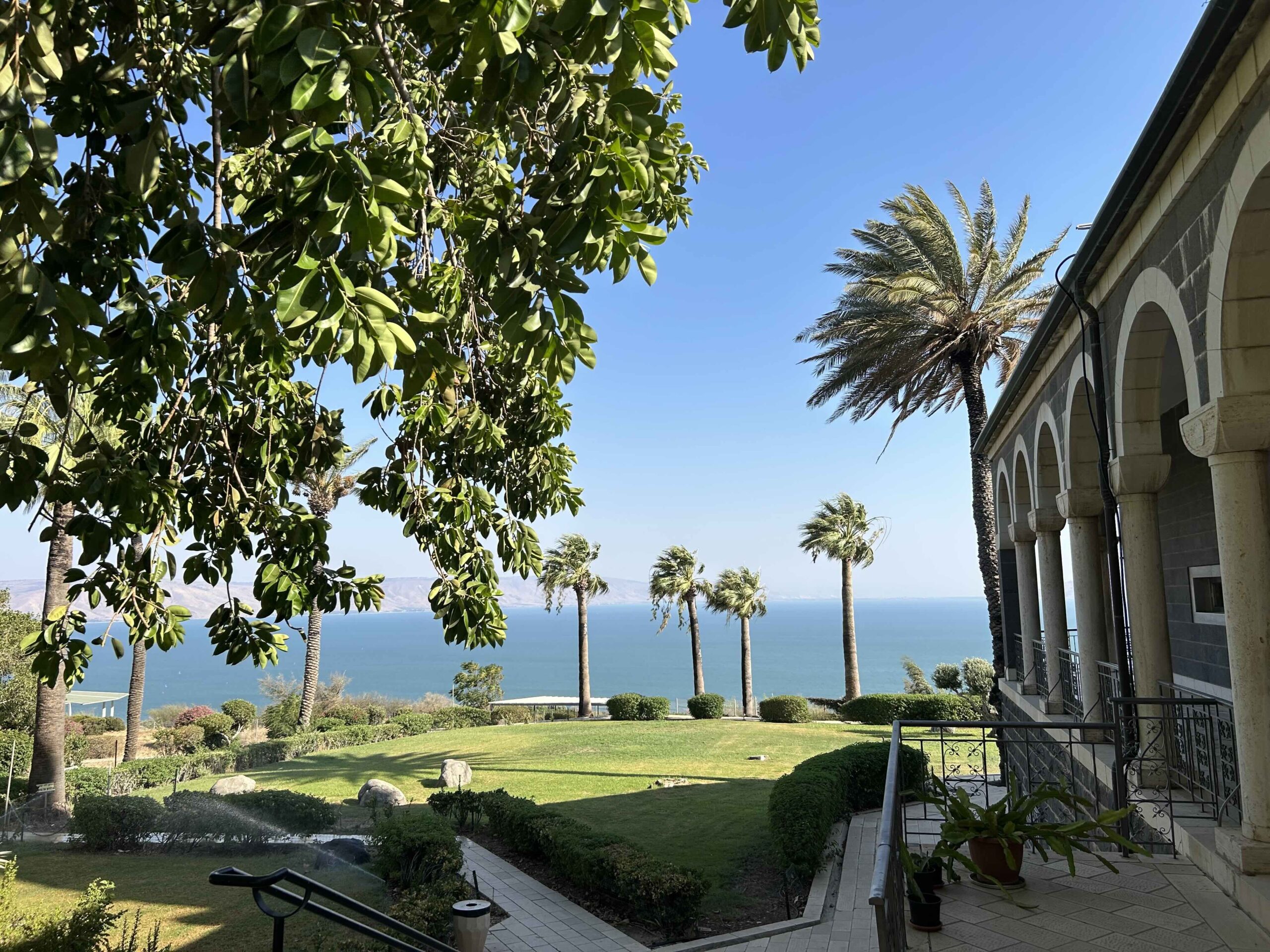 View of the Sea of Galilee from the Mount of Beatitudes, the site of Jesus’ Sermon on the Mount. | Credit: Ken Oliver-Méndez/EWTN News