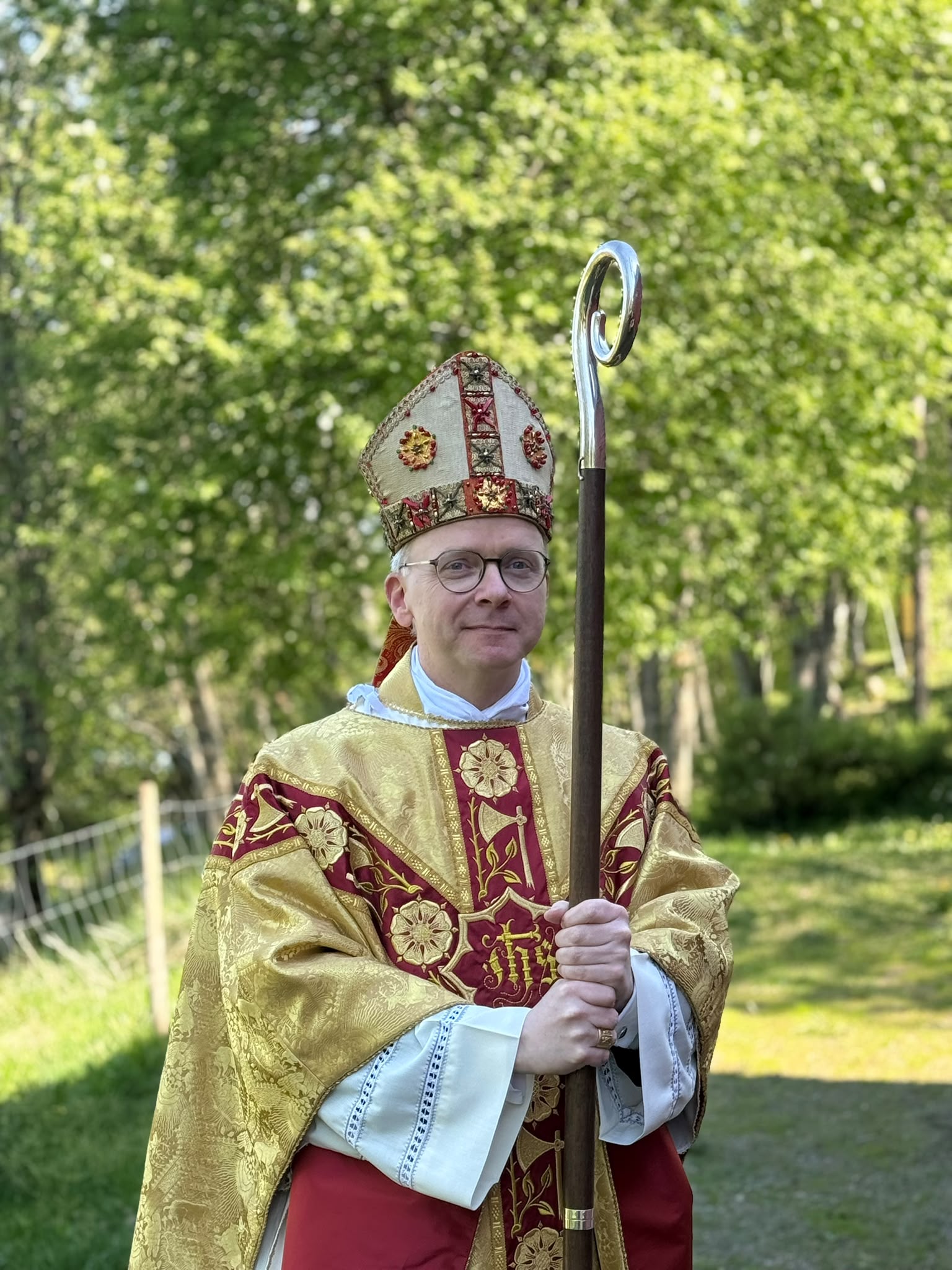 Bishop Erik Varden of Trondheim stands outside the church at Stiklestad, Norway, on July 29, 2026. | Credit: Pål Johannes Nes