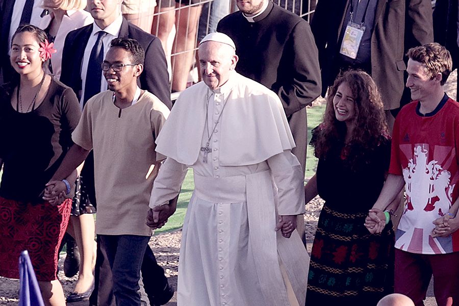 Pope Francis at World Youth Day in Poland, July 2016.  Marcin Kadziolka/Shutterstock.