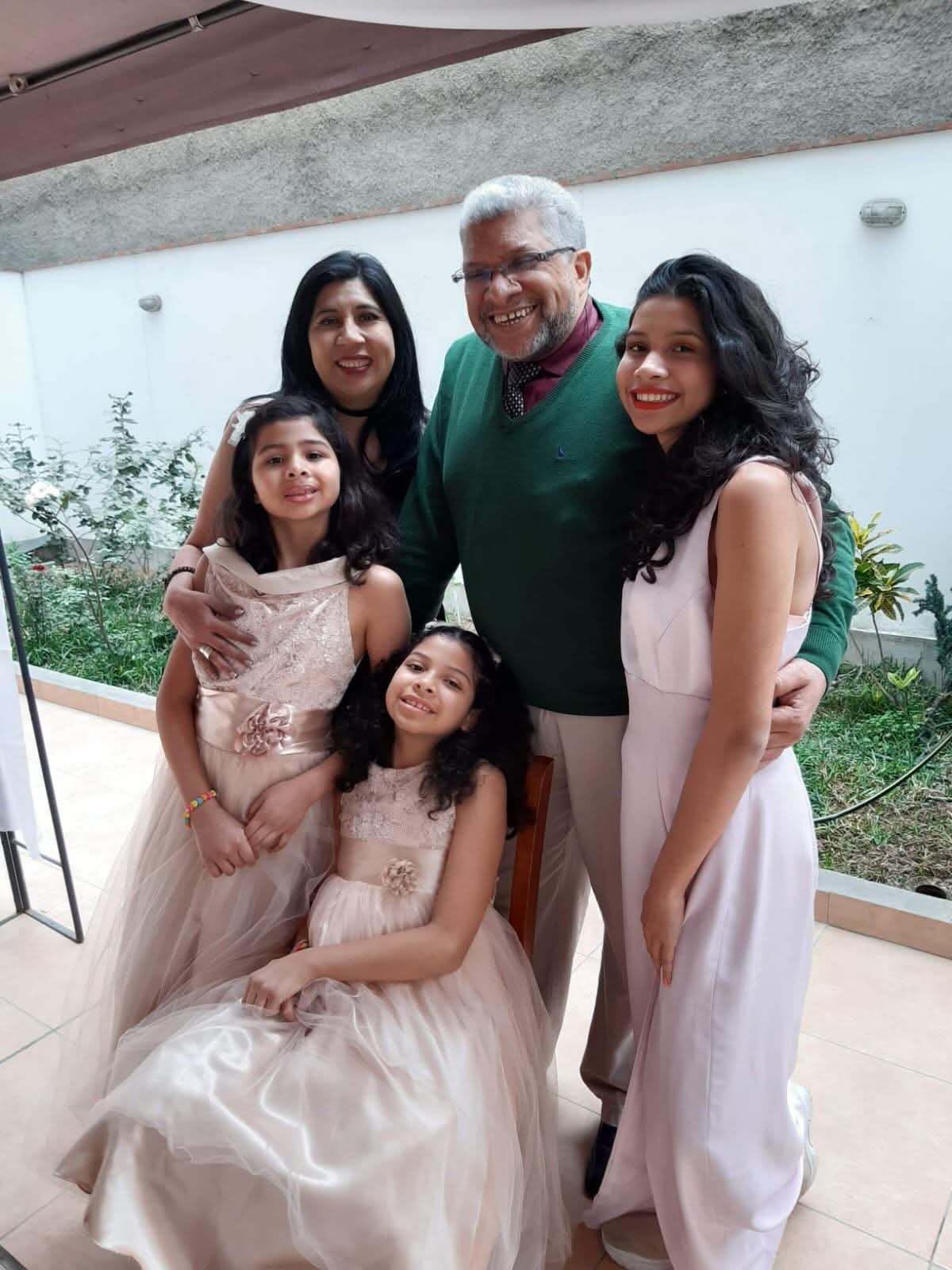 Recent photo of Harold and Mariela with their three daughters in Lima, Peru. | Credit: Photo courtesy of Harold Figueras and Mariela Villanueva