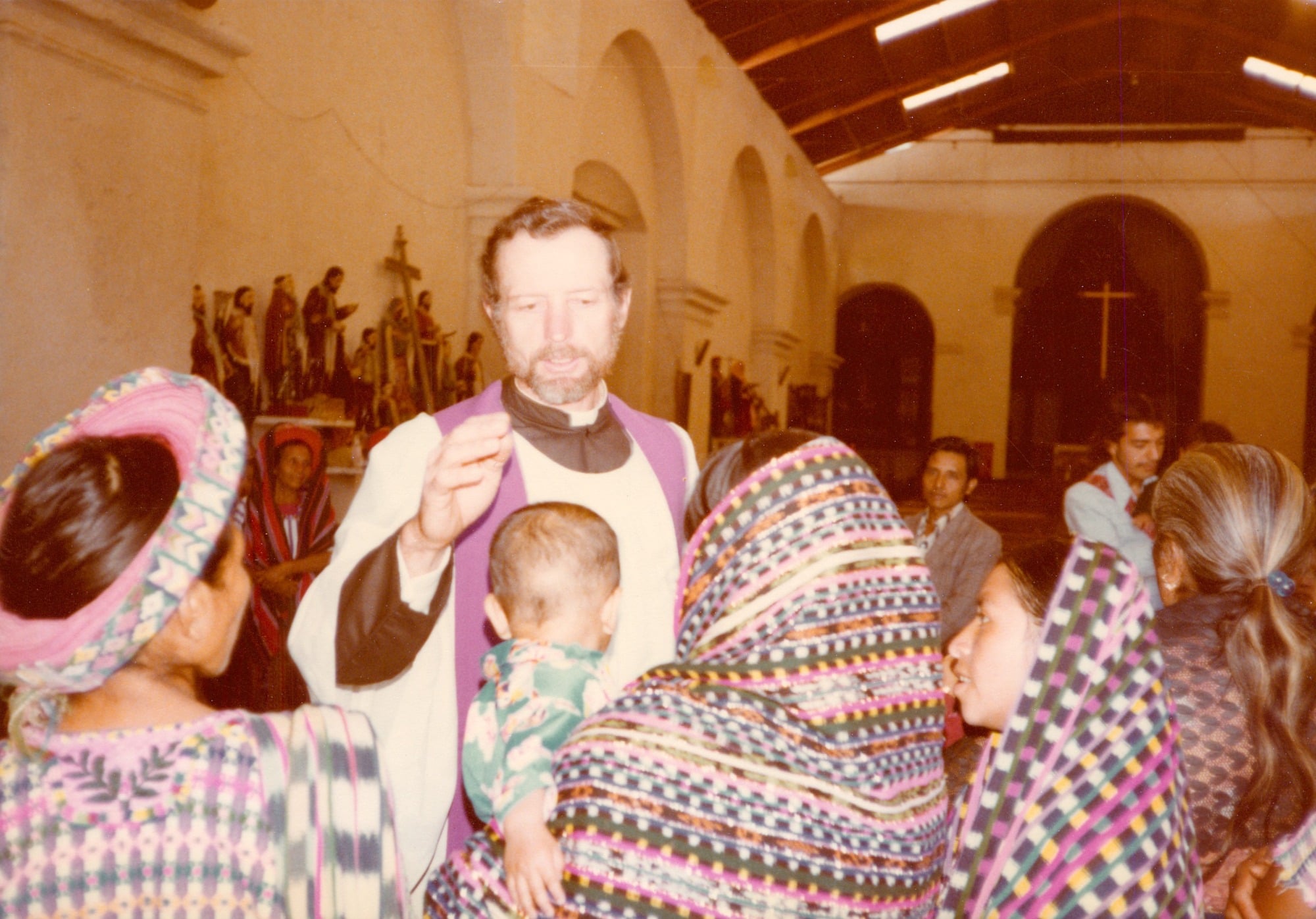 Father Stanley Rother blesses a child in Santiago Atitlán, Guatemala. | Credit: Archdiocese of Oklahoma City