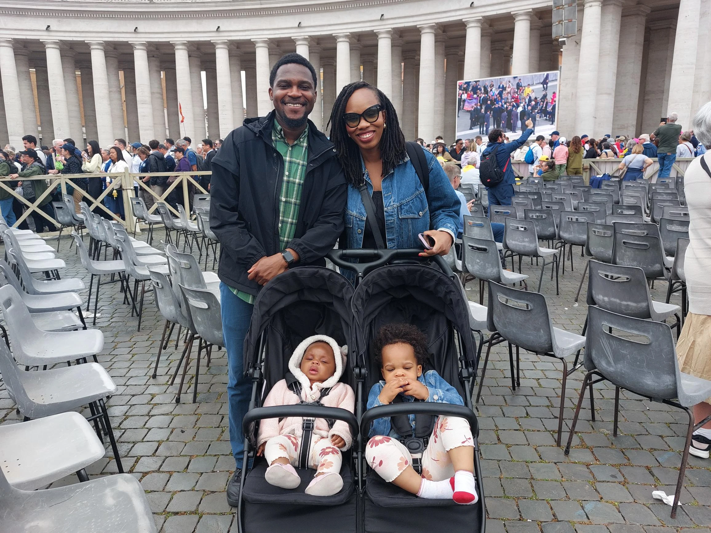 Chuma Asuzu, who is Nigerian-born and living in Canada, is happy to have attended Pope Leo XIV's general audience on May 21, 2025, with his wife and children. Credit: Kristina Millare/CNA