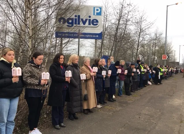 Hundreds gather for a prayerful vigil outside of a Glasgow abortion facility. 40 Days for Life Glasgow