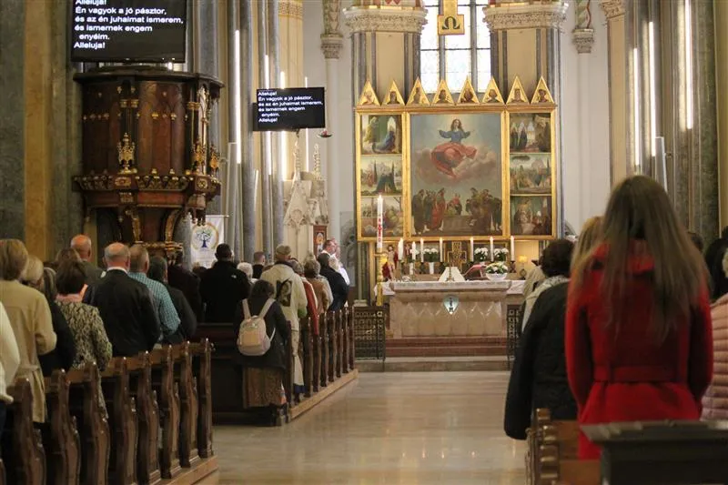 A Mass was held in honor of Pope Francis at the Inner City Parish Church in Budapest, Hungary, April 29, 2023. Mihály Aranyossy