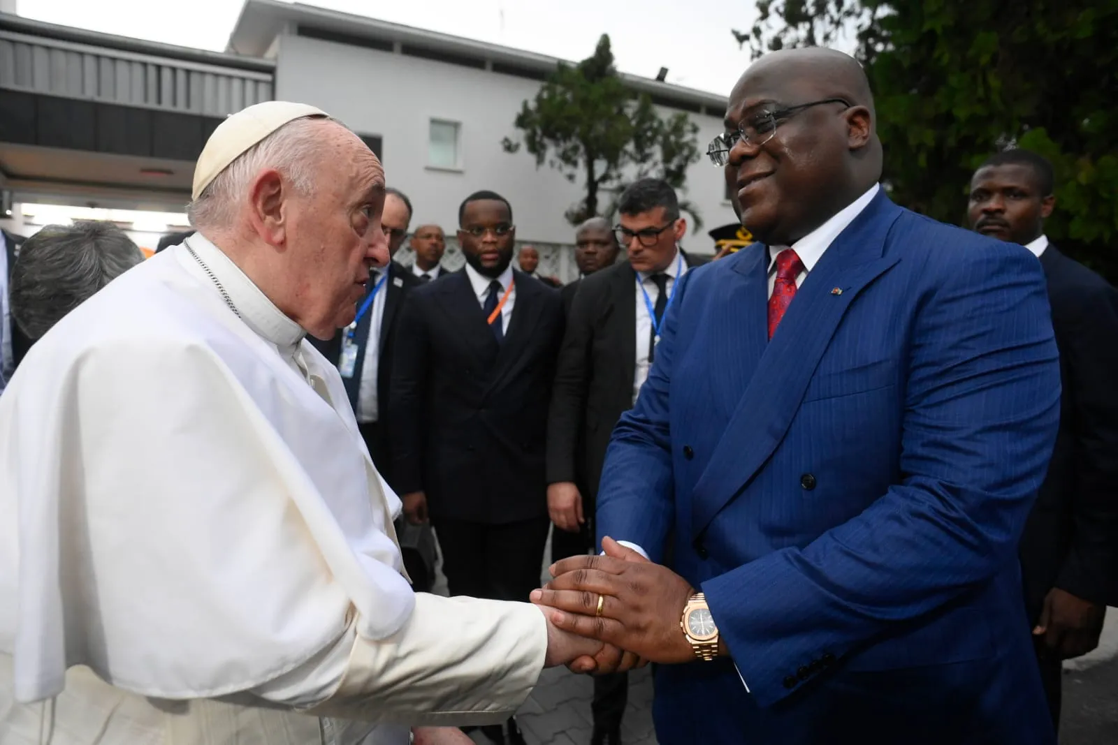 Pope Francis meets with President Felix Tshisekedi of the Democratic Republic of Congo on Jan. 31, 2023, on the first leg of a six-day trip that will also include South Sudan. Credit: Vatican Media
