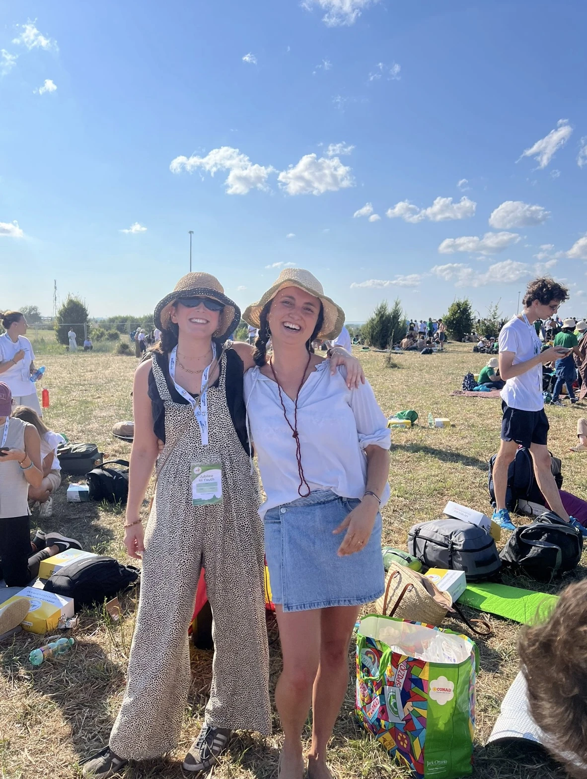 Claudia Arrieta with a friend on the Tor Vergata esplanade. Credit: Photo courtesy of Claudia Arrieta