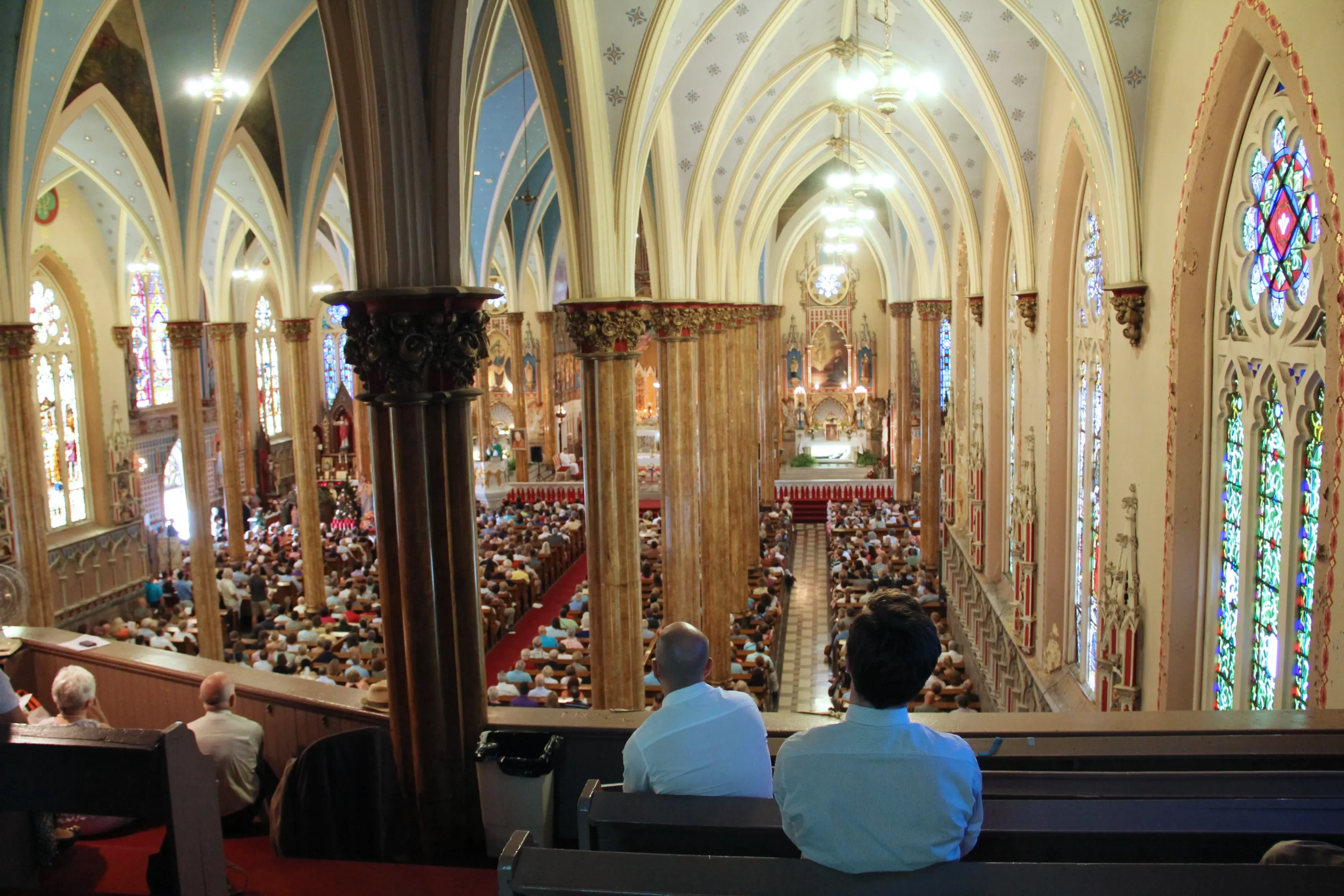 Since its inception, the Mass Mobs have raised more than $ 625,000 for historic inner-city parishes, organizer Thom Mann said, and helped raise awareness of some of Detroit's most beautiful and iconic churches. Pictured is Detroit Mass Mob V at St. Albertus Church in Detroit on Aug. 10, 2014. Photo courtesy of Detroit Catholic/Jonathan Francis