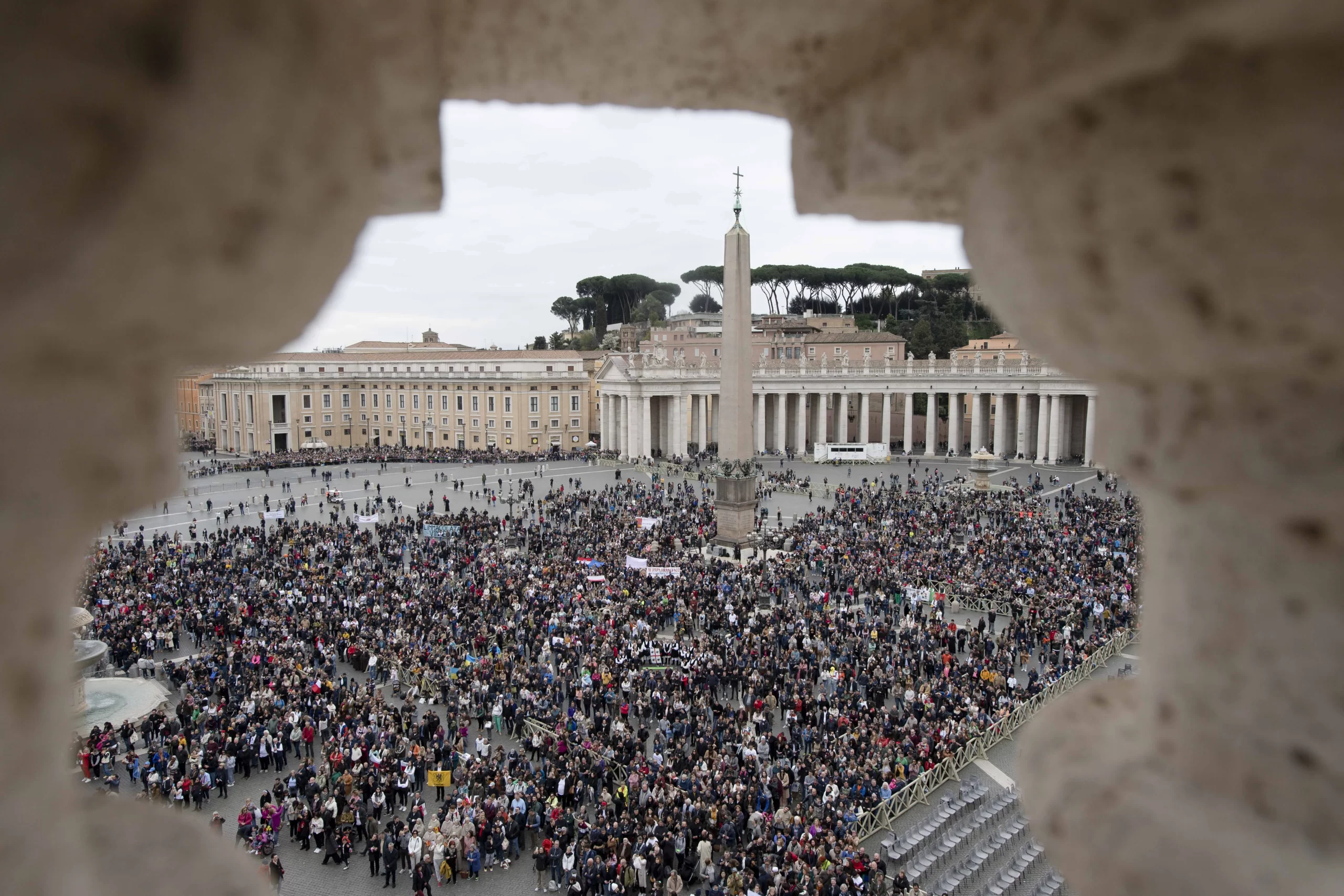 The Vatican said around 25,000 people attended Pope Francis' Angelus address on March 19, 2023. Vatican Media