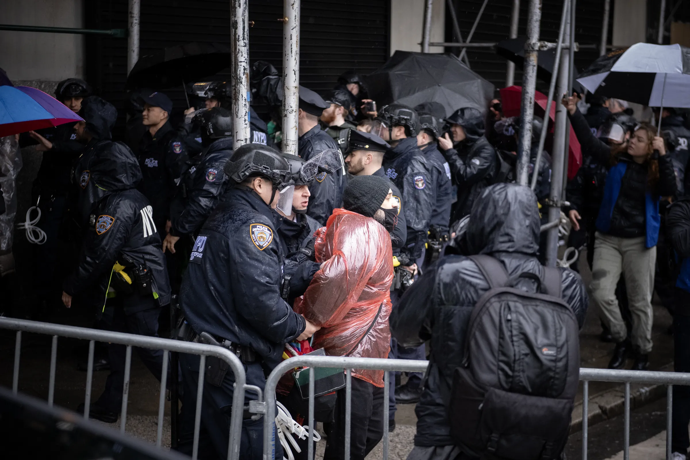New York City police had to make several arrests of pro-abortion protestors during the event because of attempts to disrupt the International Gift of Life Walk in lower Manhattan on March 23, 2024. Credit: Jeffrey Bruno