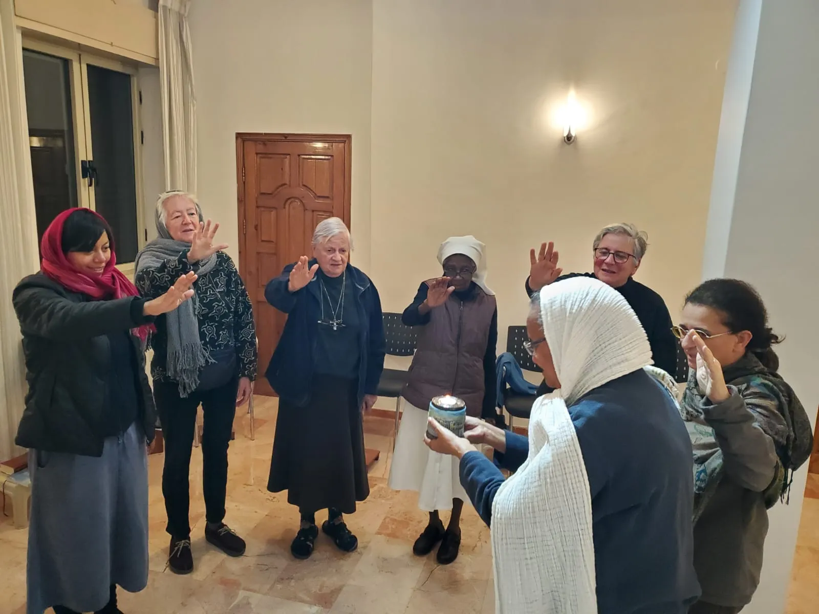 The Comboni Sisters in Jerusalem in a recent photo at the Jordan River. The Comboni Sisters’ community in Jerusalem currently consists of six sisters and each is involved in a specific ministry. Credit: Photo courtesy of Sister Anna Maria Sgaramella