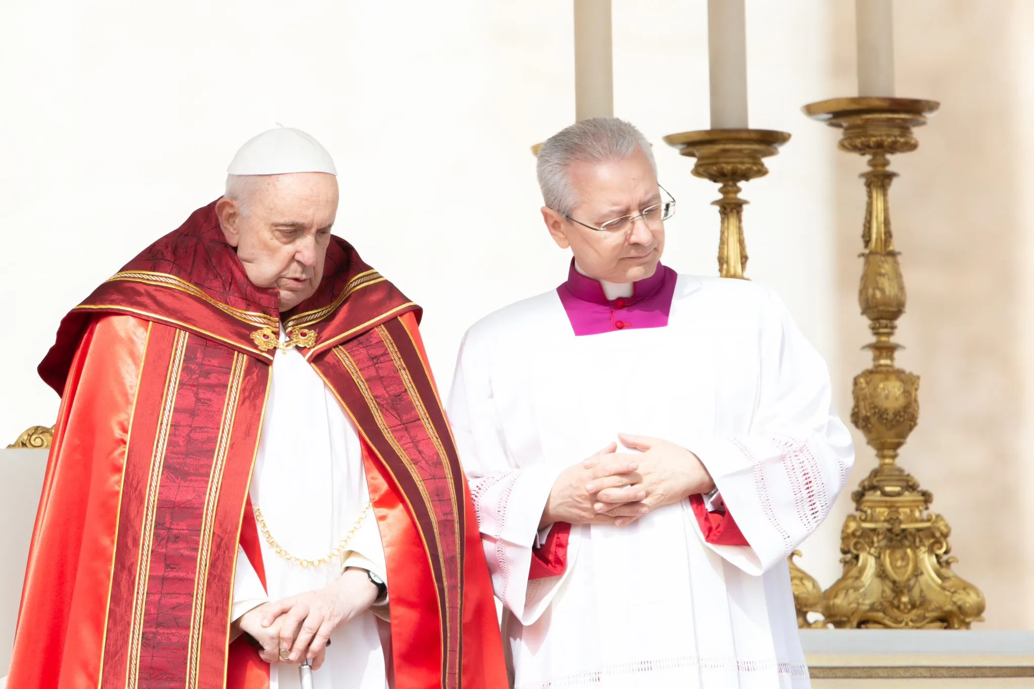 Pope Francis presided over Palm Sunday Mass in St. Peter's Square on April 2, 2023. Daniel Ibanez/CNA