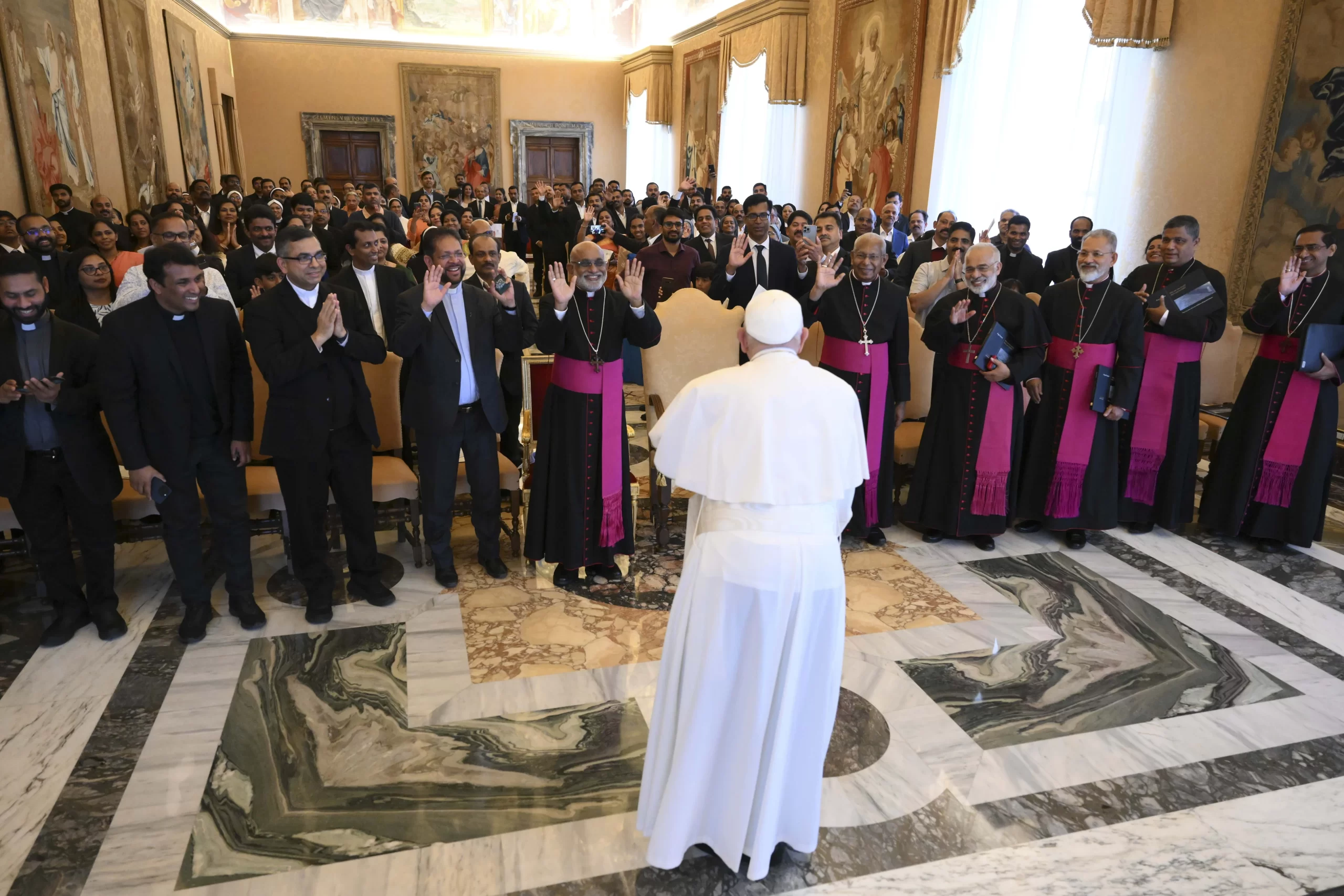 Pope Francis meets with members of the Syro-Malabar Church on May 13, 2024, at the Vatican. Credit: Vatican Media