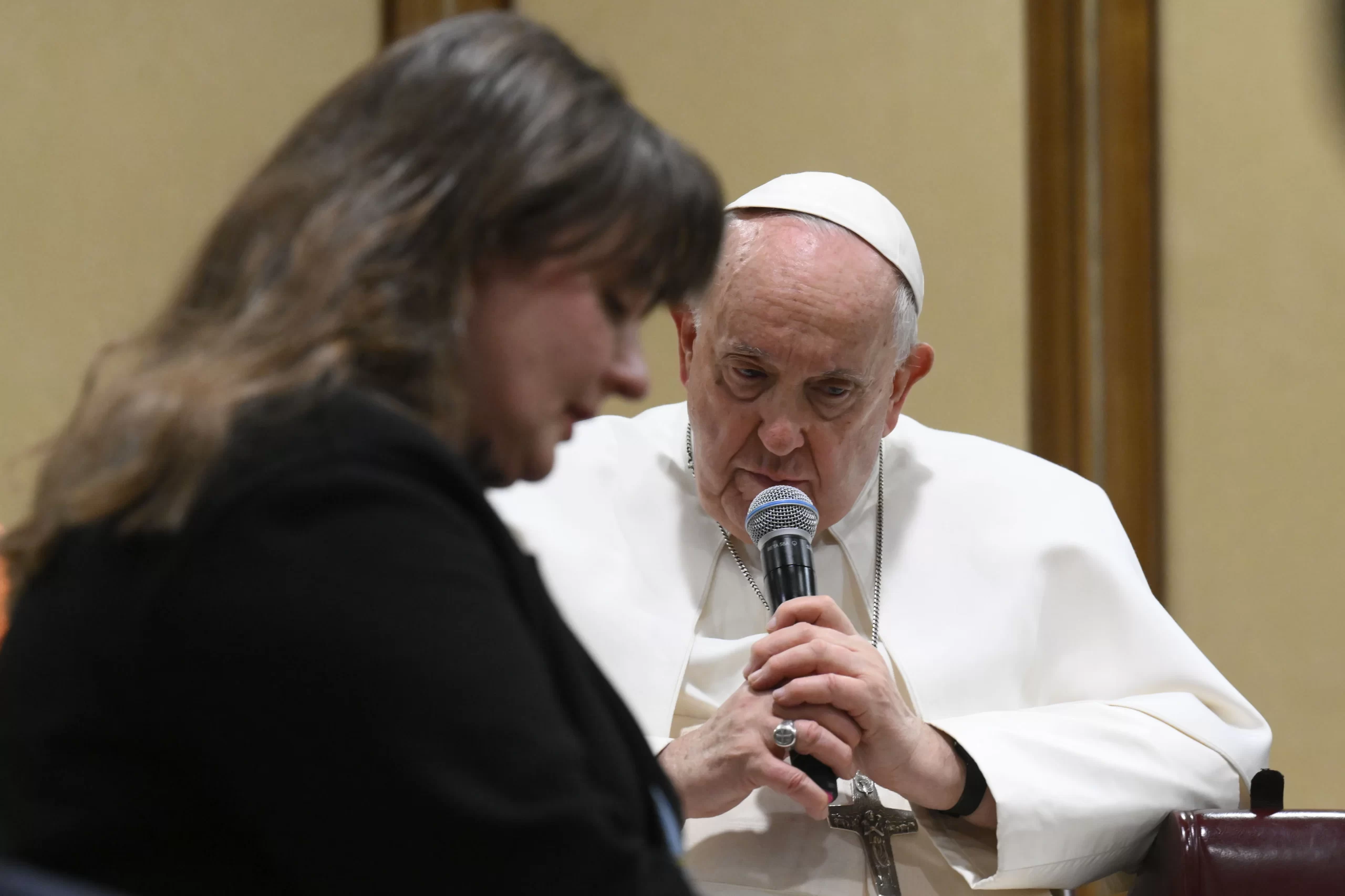 Pope Francis attended a Vatican screening of the 2022 documentary “Freedom on Fire: Ukraine’s Fight for Freedom” on Feb. 24, 2023. Vatican Media