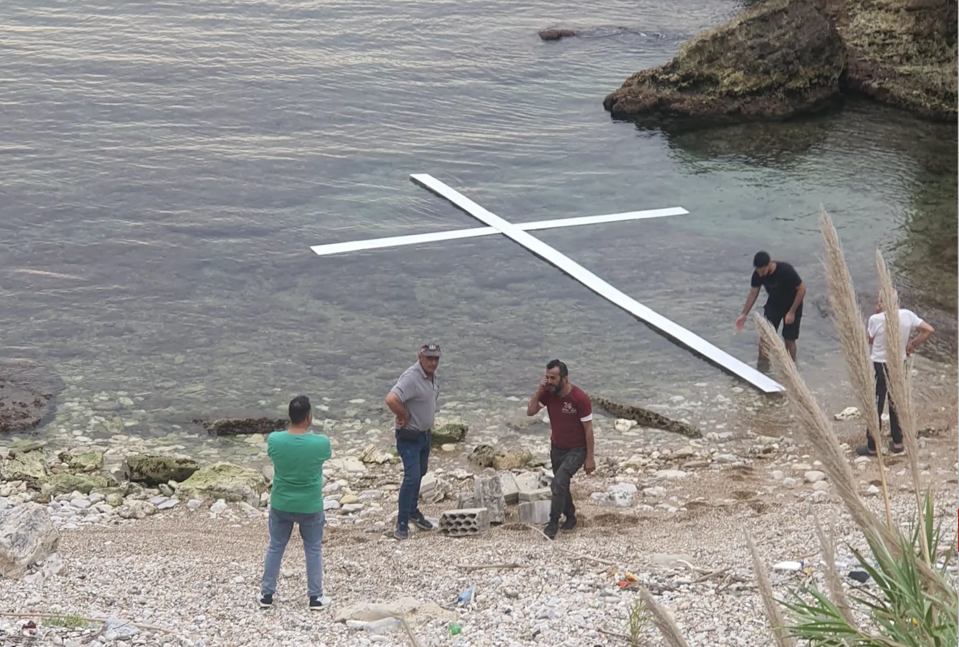 Joe Abdel Sater, a swimming instructor in the seaside town of Bouar, Lebanon, built the world's largest rosary on the ocean. With the help of family and friends, his vision took shape and was launched on May 11, 2024, during the feast of Our Lady of the Seas. Credit: Joe Abdel Sater