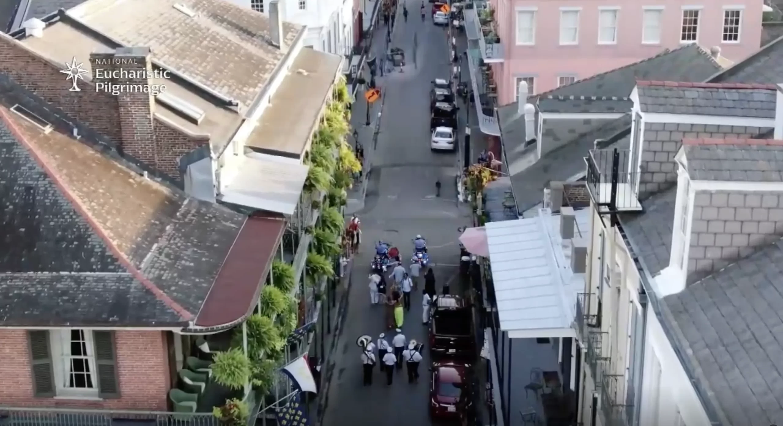 The French Quarter, New Orleans’ oldest neighborhood and the only intact French Colonial and Spanish settlement in the U.S. Credit: Screenshot from EWTN News In Depth