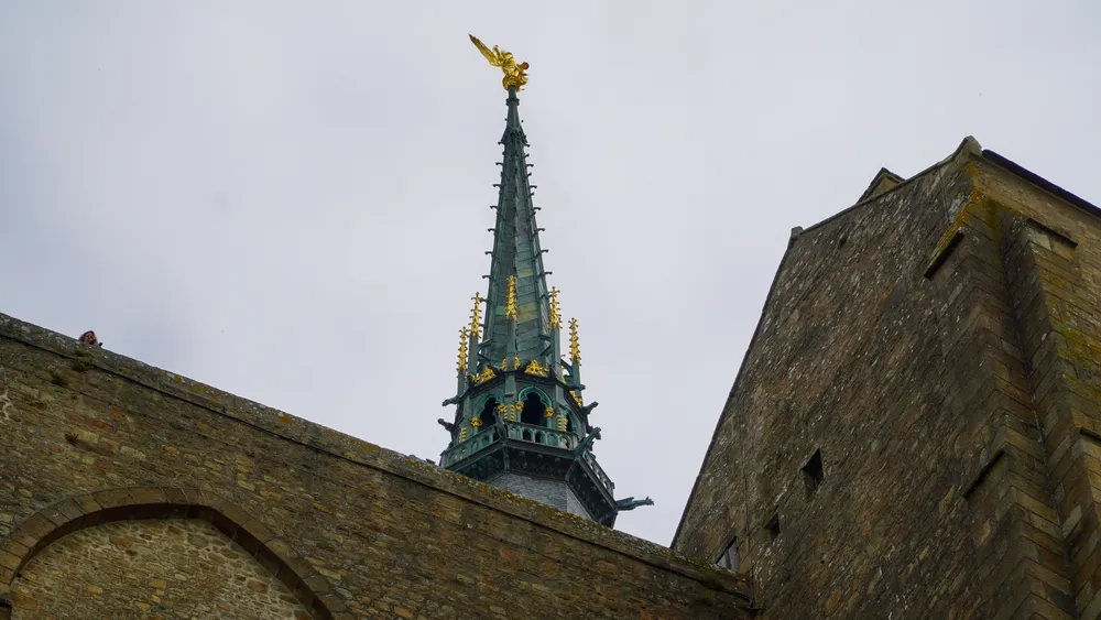 Spire of Mont Saint-Michel. Credit: Paul Eves/Shutterstock