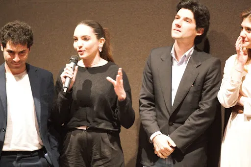 Francesco Buttironi (right) with some of the cast members of “To the Top” at the premiere on March 18, 2023. Credit: Adi Zace/CNA